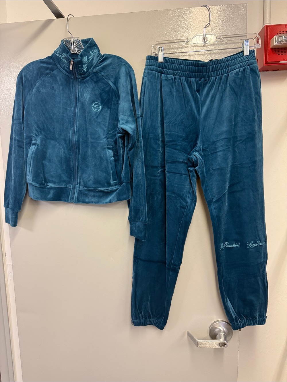 Sergio Tacchini Kids Velour Tracksuit Set - Teal